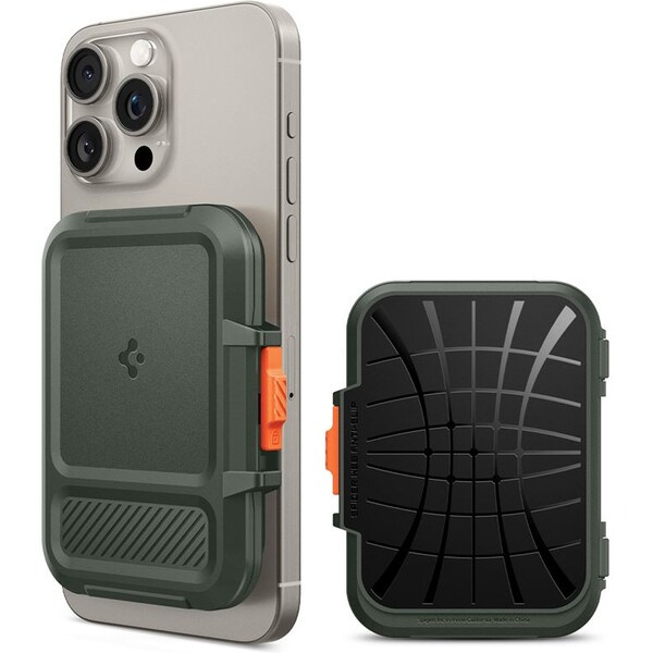 Spigen Lock Fit MagSafe Wallet peněženka tmavě zelená