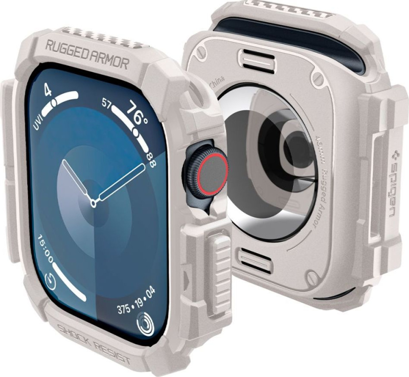Spigen Rugged Armor kryt pro Apple Watch 10 (46mm) béžový
