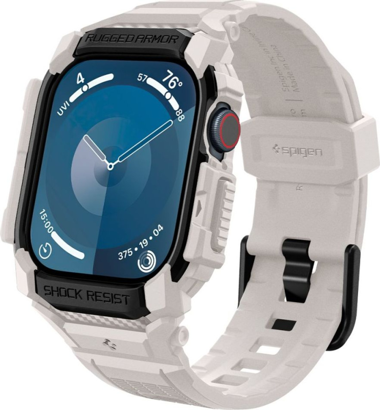 Spigen Rugged Armor Pro řemínek s pouzdrem Apple Watch 10 (46mm) béžový