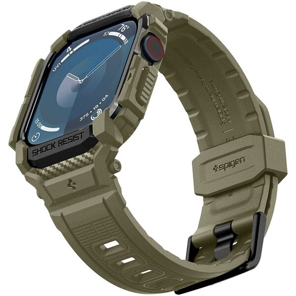 Spigen Rugged Armor Pro řemínek s pouzdrem Apple Watch 10 (46mm) zelený