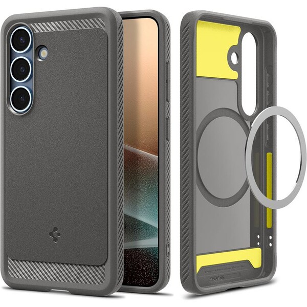 Spigen Rugged Armor MagSafe kryt Samsung Galaxy S25 šedý