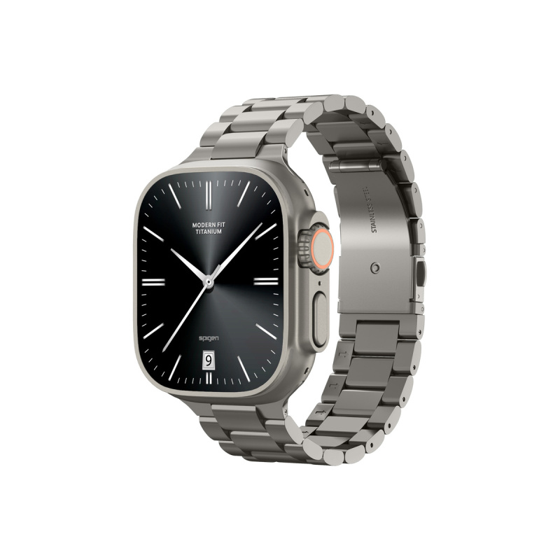 Řemínek pro Apple Watch 49mm/46mm/45mm/44mm Spigen Modern Fit Titanium Band - přírodně titanový