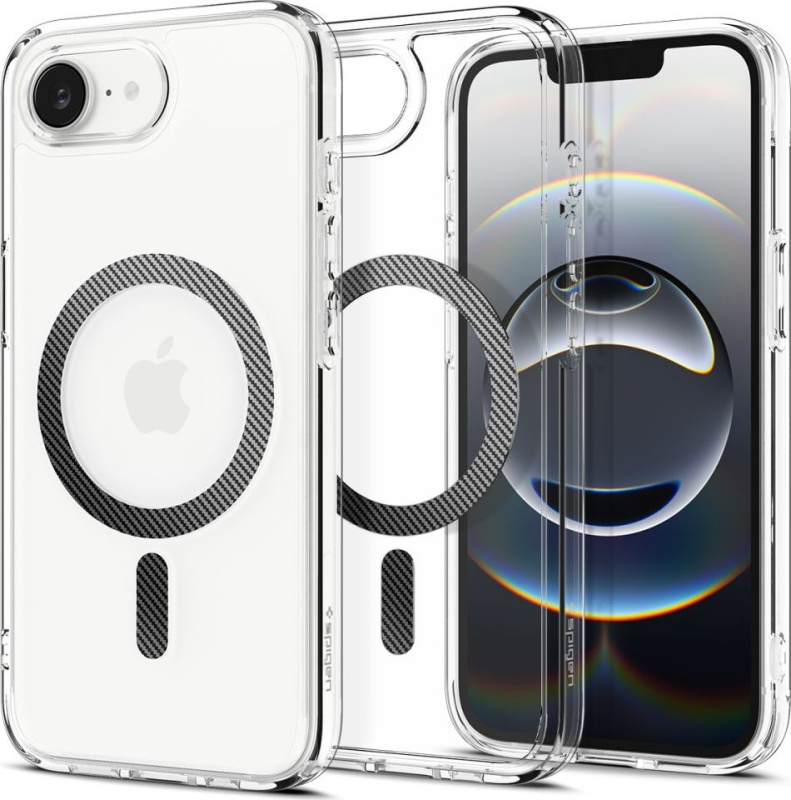 Spigen Ultra Hybrid MagSafe kryt iPhone 16e clear carbon fiber