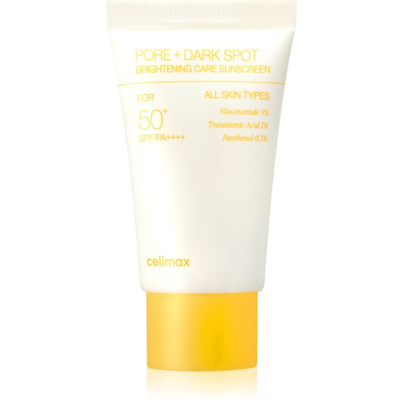 celimax Pore+Dark Spot Brightening Care Suncream rozjasňující krém na opalování SPF 50+ 50 ml