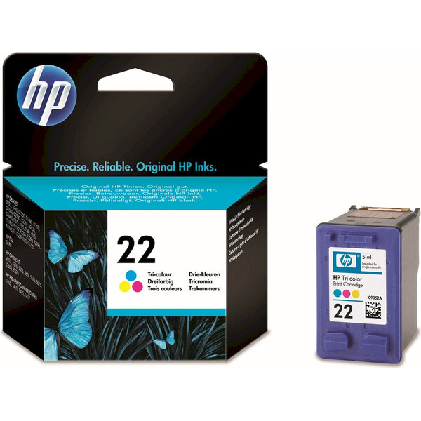 HP 22 originální inkoustová kazeta tříbarevná Vícebarevná
