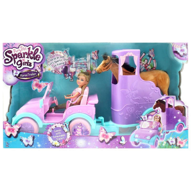 Sparkle girlz jeep s přívěsem pro koně