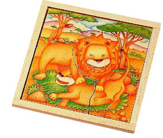 Dřevěné puzzle lev z edice Safari