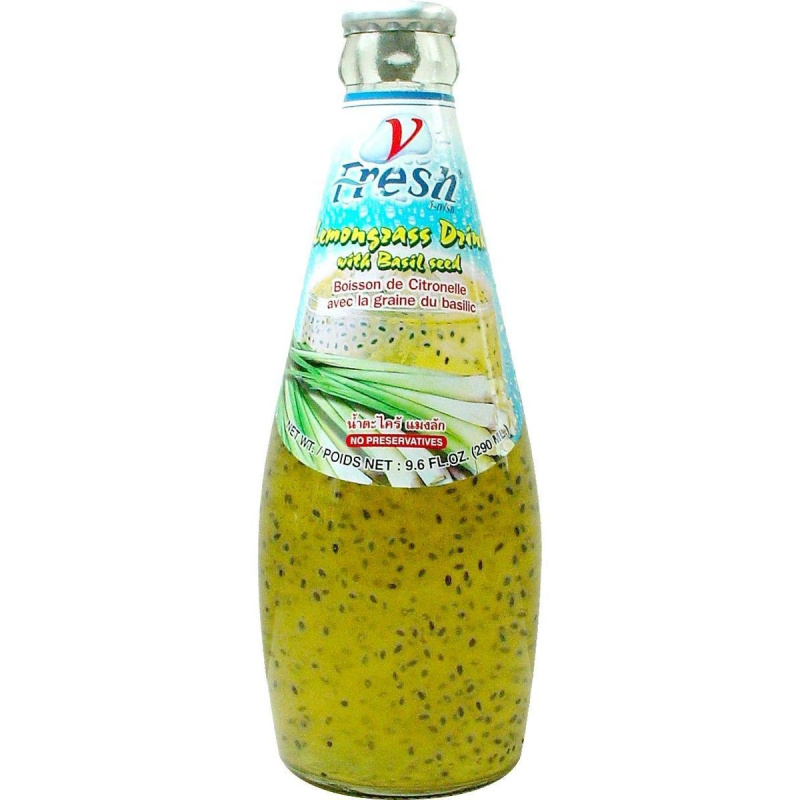 V-Fresh Nápoj z citronové trávy s bazalkovými semínky