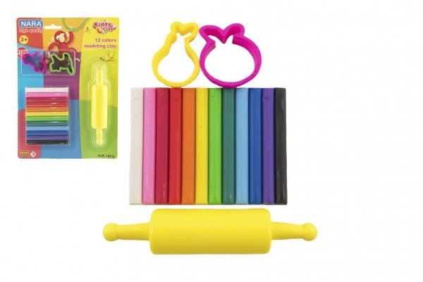 Teddies Modelína Nara 100g 12ks s vykrajovátky 2ks s válečkem