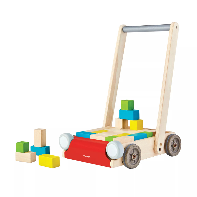 PlanToys dřevěné chodítko s kostkami