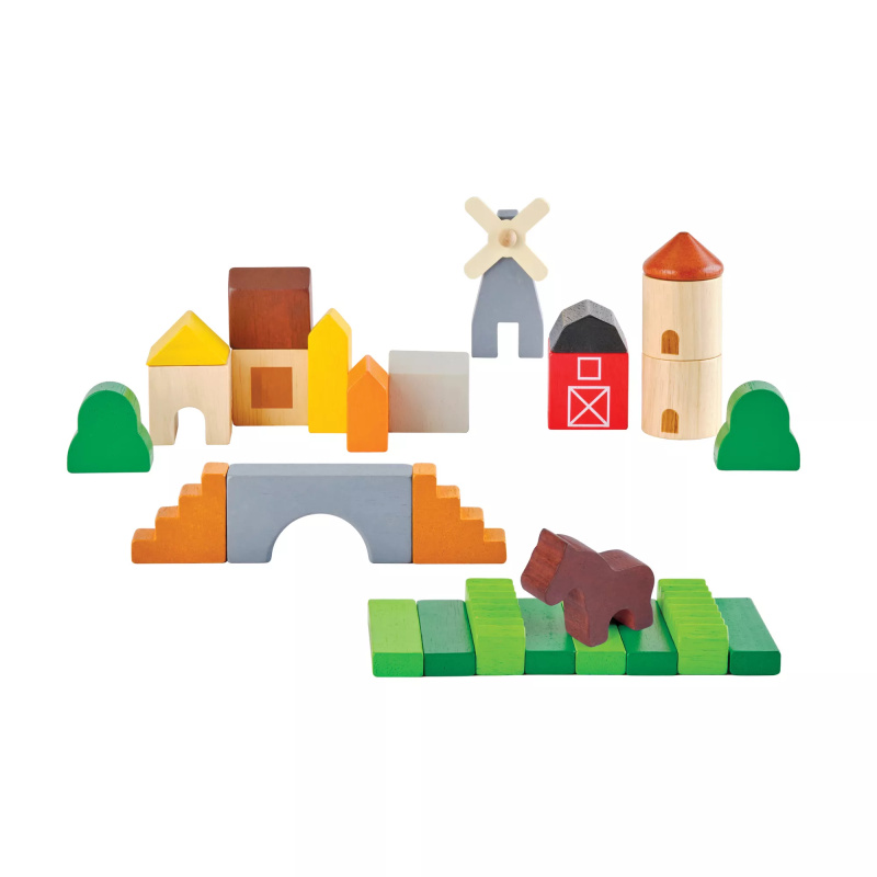PlanToys dřevěná stavebnice na venkově (Country Blocks)