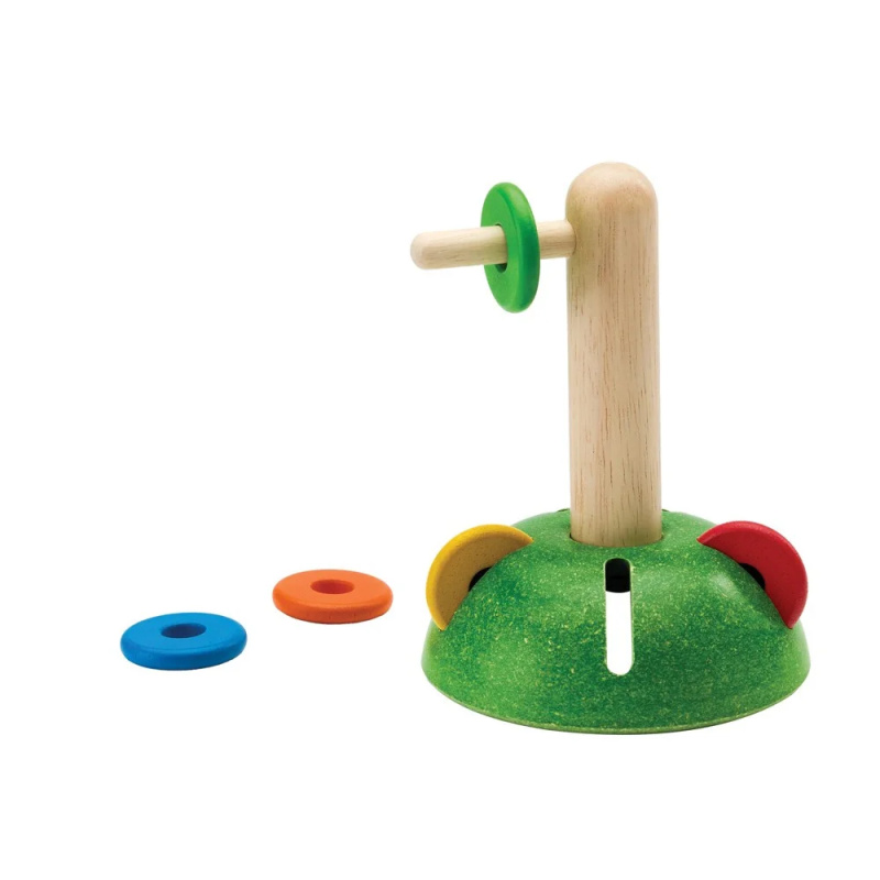 PlanToys Navlékání kroužků - horizontální Montessori