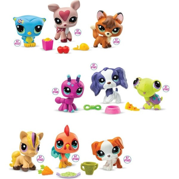 Set tří figurek Hasbro Littlest Pet Shop zvířecí tria tuba Vícebarevná