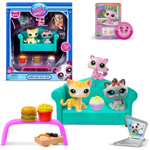 Set tří figurek Hasbro Littlest Pet Shop večeře Vícebarevná