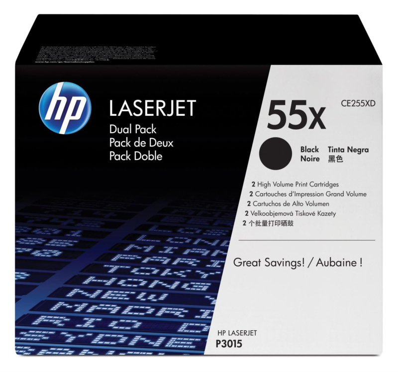 Kazeta tonerová HP CE255XD, černá, dvojbalení