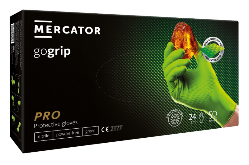 Mercator Medical MERCATOR® gogrip green, nitrilové, 50ks Velikost: L