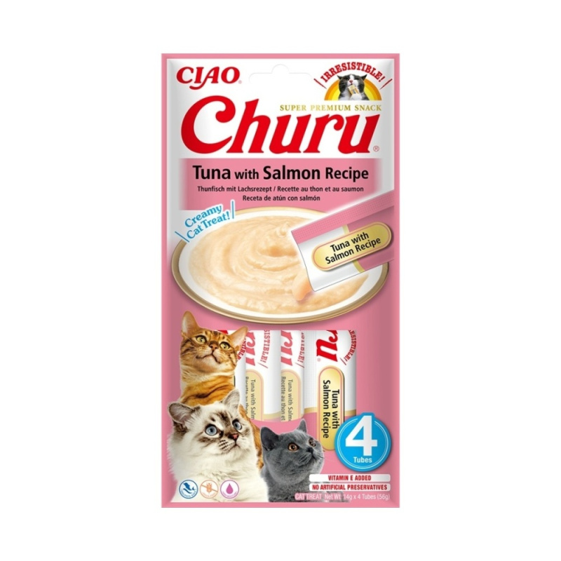 Pochoutka Churu tuňák s lososem 4x14g