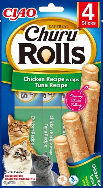 Churu Cat Rolls Chicken wraps&Tuna cream 4x10g