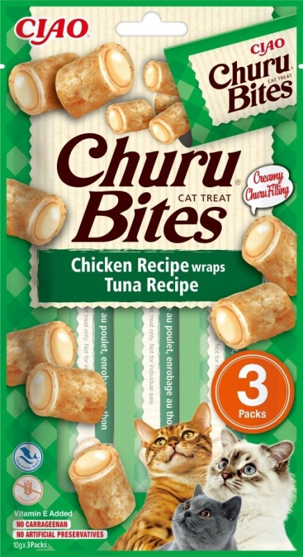 Pochoutka Churu Bites wraps kuře & tuňák 3x10g