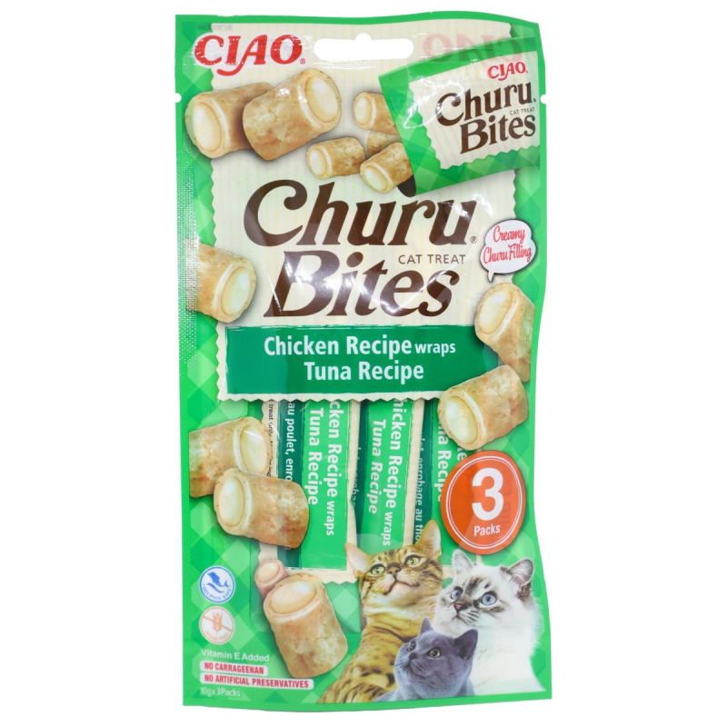Pochoutka Churu Bites wraps kuře & tuňák 3x10g