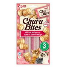 Churu Cat Bites Chicken wraps&Tuna Salmon Purée 3x10g