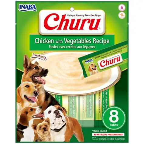 Churu dog snack kuře & zelenina 8x 20g