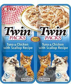 Churu Cat Twin Packs Tuna&Chick & Scallop in Broth 80g