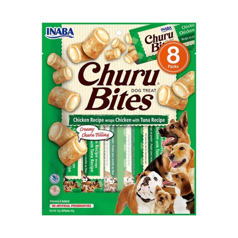 Churu Dog Bites Chicken wraps Chicken+Tuna 8x12g