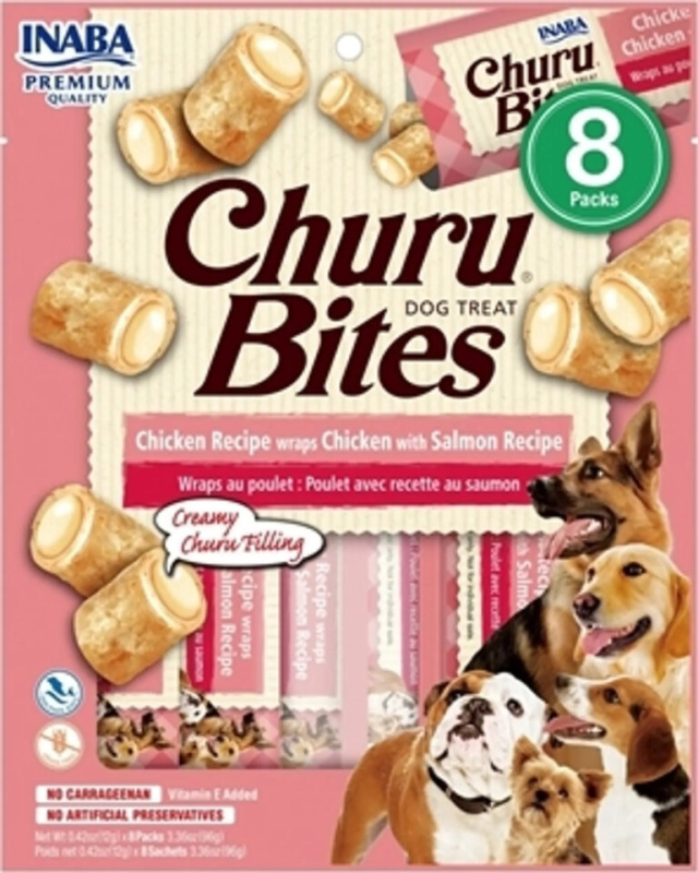 Churu Dog Bites Chicken wraps Chicken+Salmon 8x12g