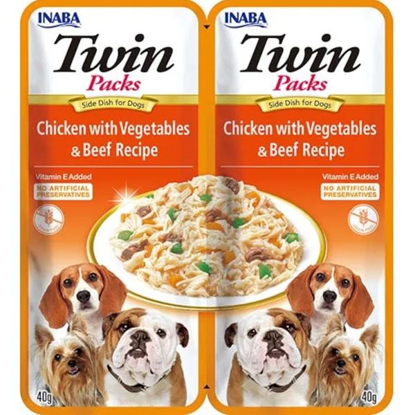 Churu Dog Twin Packs Chick&Veg. & Beef in Broth 80g