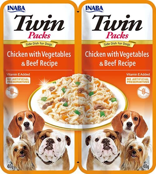 Churu Dog Twin Packs Chick&Veg. & Beef in Broth 80g
