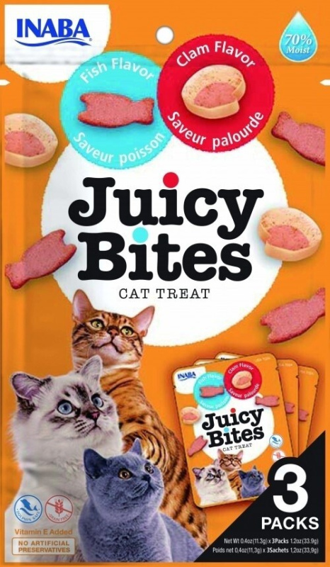 Churu Cat Juicy Bites Fish&Clam Flavor 3x11,3g
