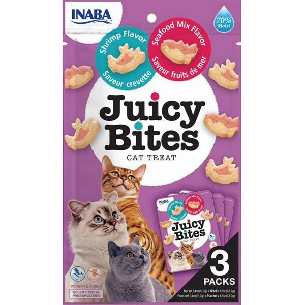 Churu Juicy Bites cat snack krevety a mořské plody