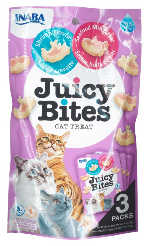 Churu Juicy Bites cat snack krevety a mořské plody