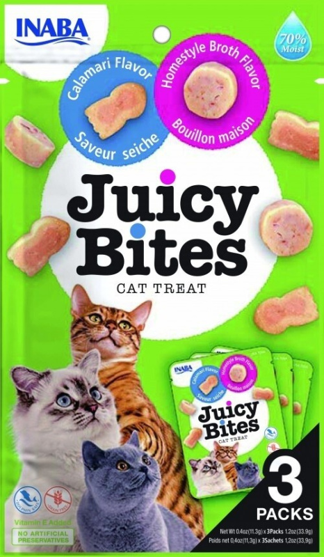 Churu Cat Juicy Bites Broth&Calamari Flavor 3x11,3g
