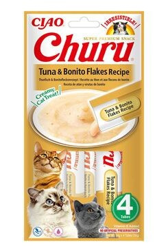 Churu cat snack tuňák & Bonito vločky 4x 14g