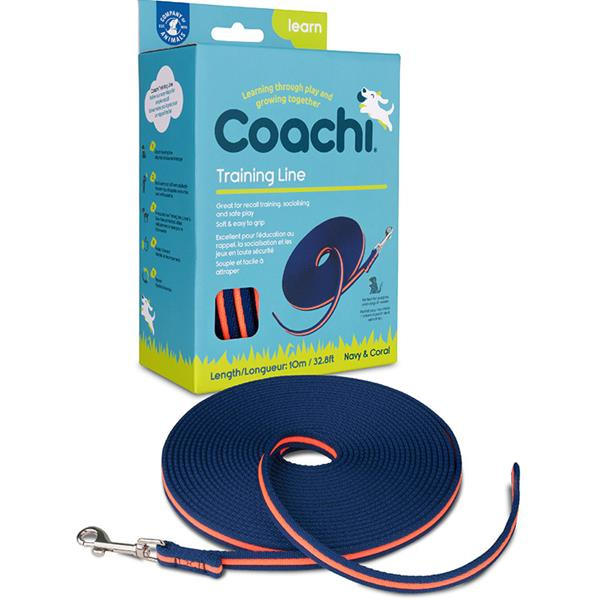 COACHI Training Line výcvikové vodítko modré&oranžové 10 m