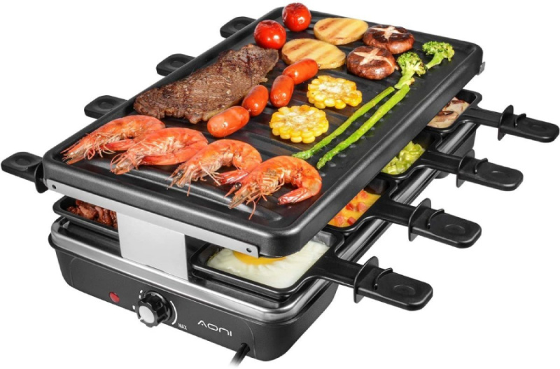 Elektrický stolní raclette gril Aoni BC-08JB1200 / 1200 W / černá Varianta: ivi2