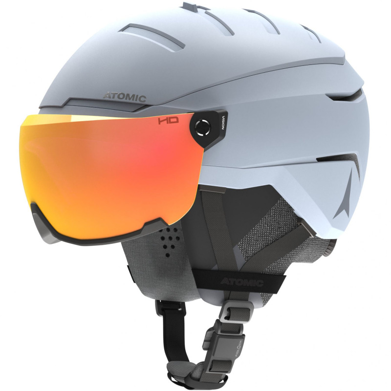 Atomic Savor GT Amid Visor HD, lyžařská helma s visorem, šedá