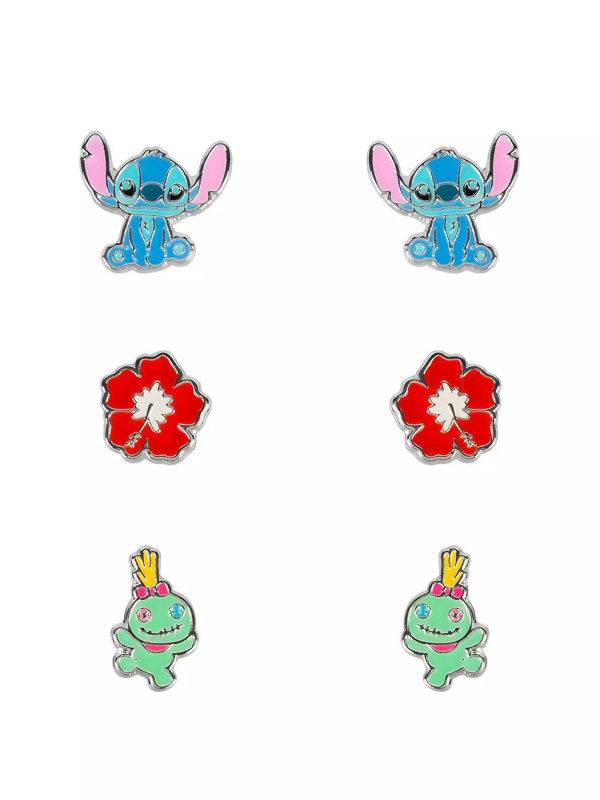 Disney Set náušnic pro dívky Lilo & Stitch SF00468SL.PA (3 páry náušnic)