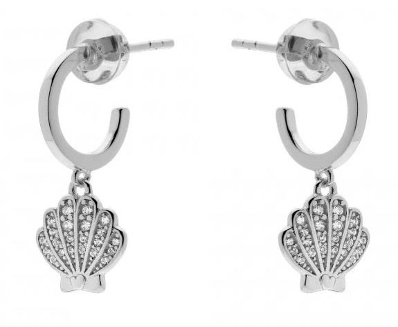 Disney Slušivé stříbrné kruhy s mušličkami ES00071SZWL-55.CS