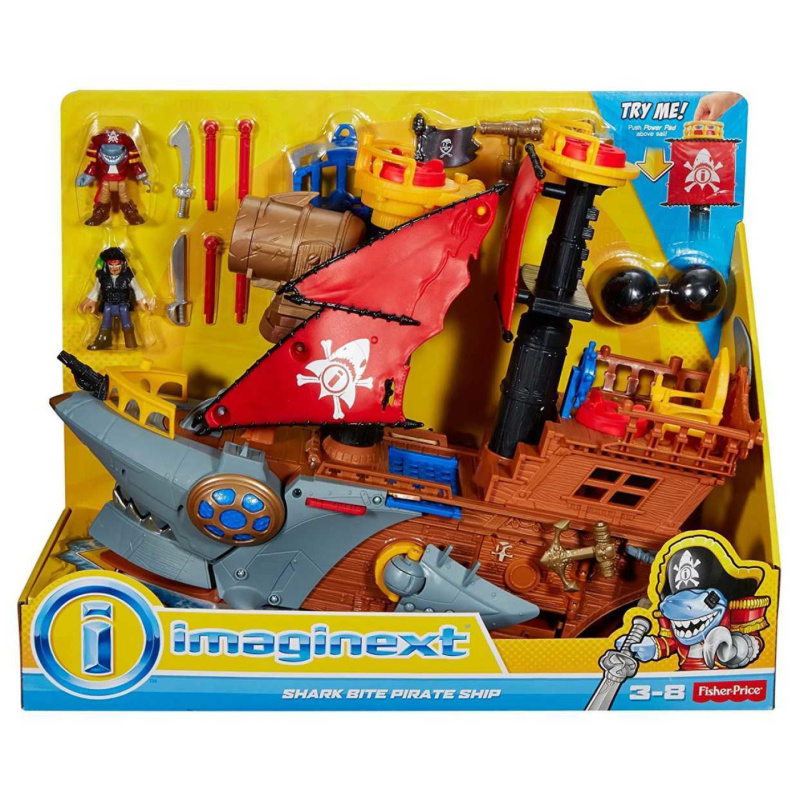 Fisher price imaginext pirátská loď žralok, mattel dhh61