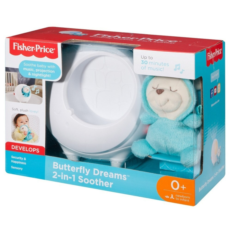 Fisher price projektor s motýlím kamarádem pro klidné sny, mattel dyw48