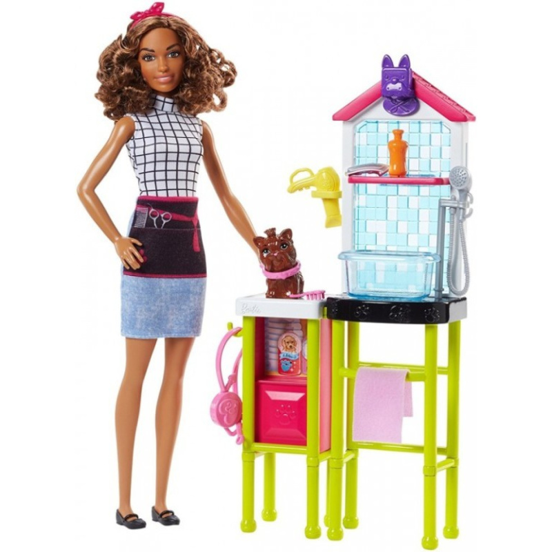 Barbie povolání herní set psí salón, mattel fjb31