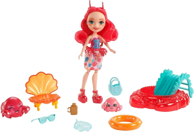 Enchantimals vodní svět cameo crab chela & courtney, mattel fkv60