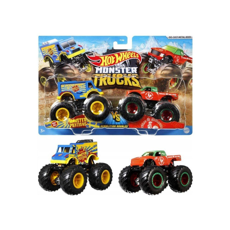 Mattel Hot Wheels Monster trucks demoliční duo Batman a The Joker