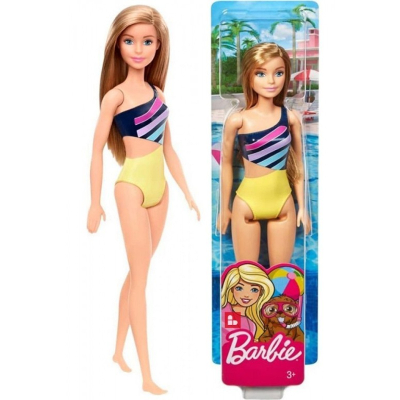 Barbie v pruhovaných plavkách, mattel ghw41