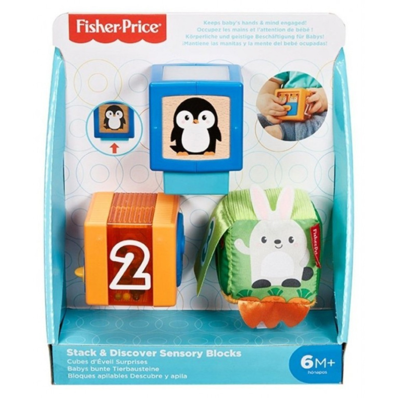 Fisher price kostky pro rozvoj smyslů, mattel gjw13