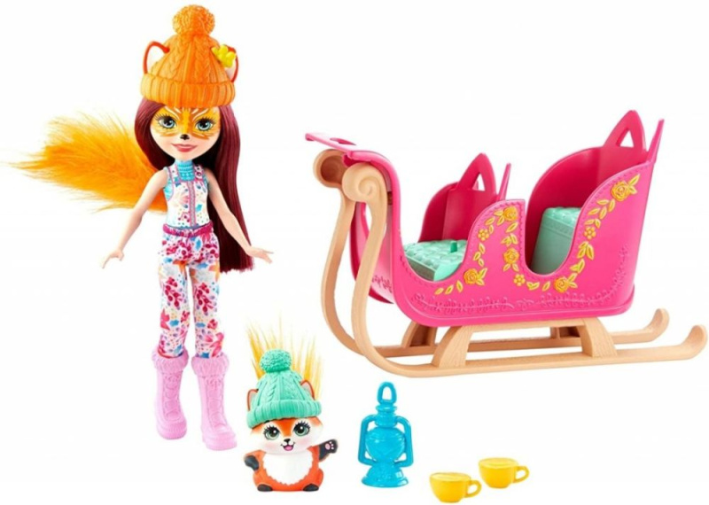 Enchantimals sáně pro lišku, mattel gjx31