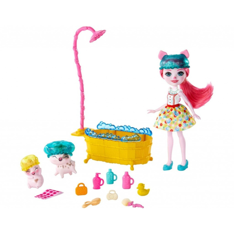 Enchantimals petya prasátková a osvěžující koupel, mattel gjx36